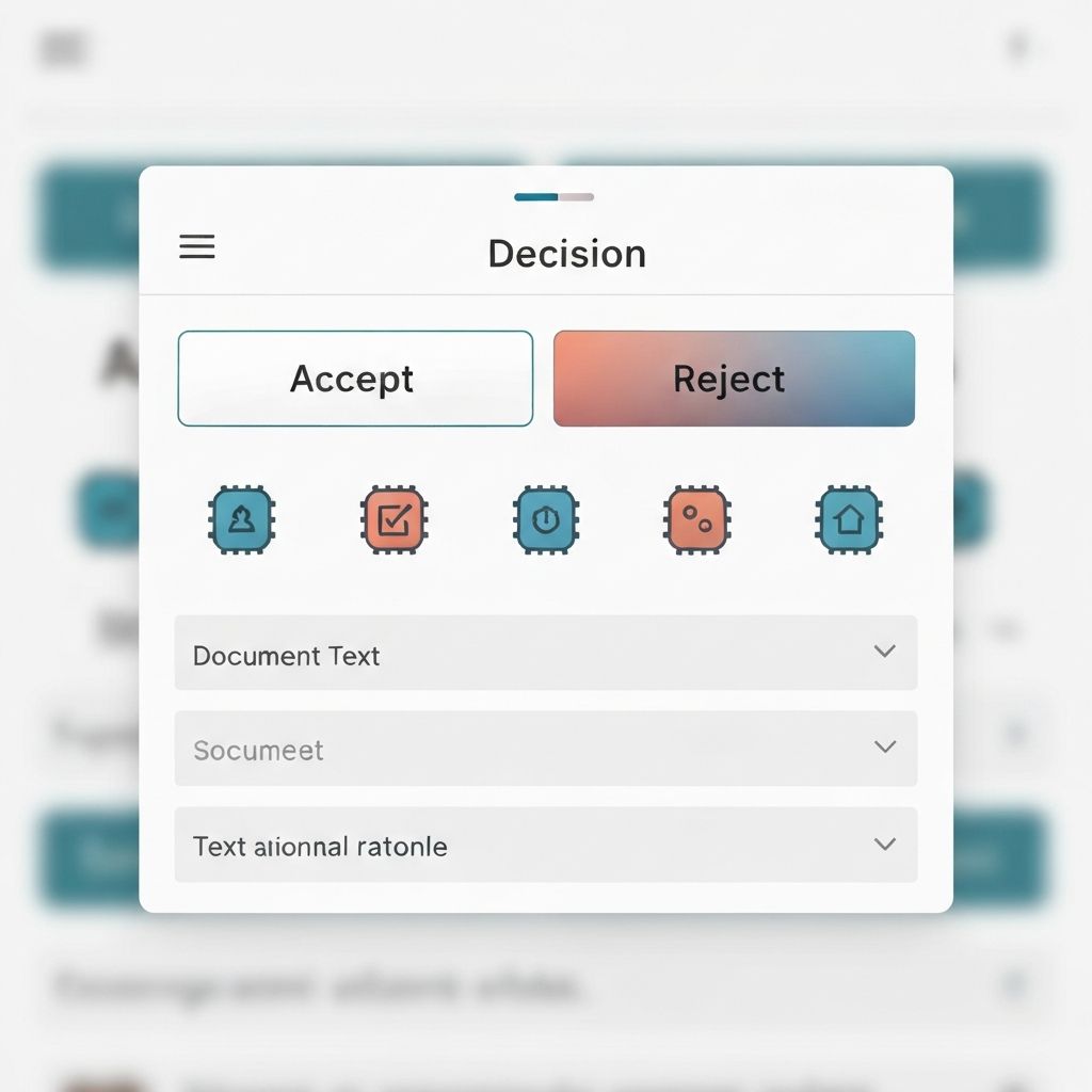 Decision interface - Accept/reject with rationale