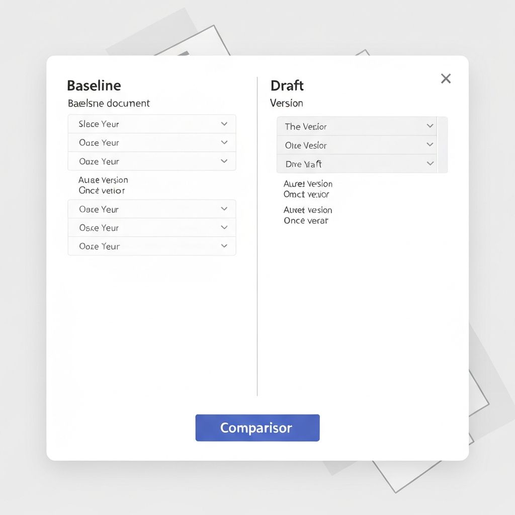 Compare modal - Select baseline and draft versions