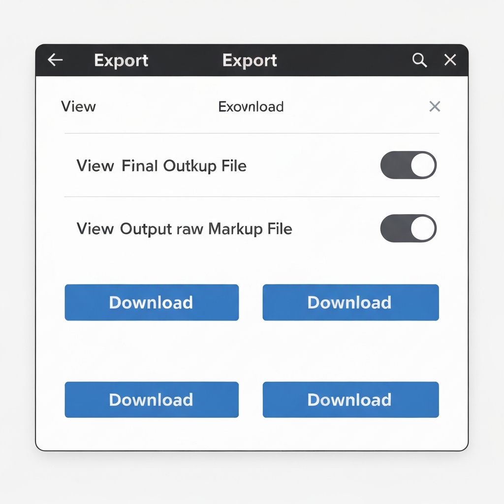 Export modal - Download Final and Markup versions